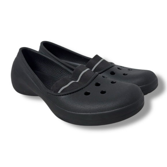 Crocs Black Juneau Comfort Shoe Flats Slip On Lightweight Casual Everyday - Picture 1 of 16